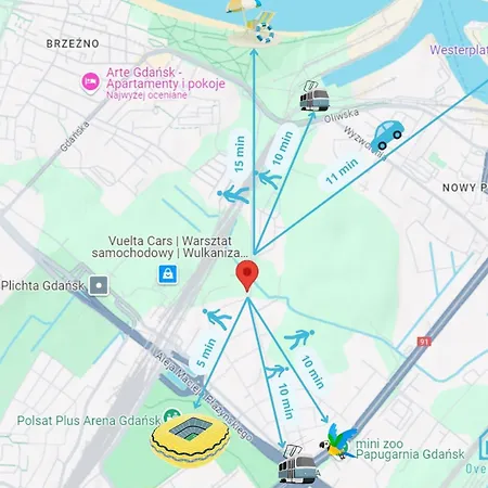 Lejlighed Laura With Sauna & Gym, 5 Min To Baltic Sea & Polsat Arena Gdańsk